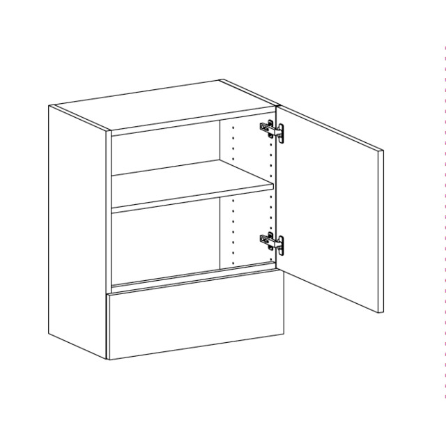 VÄGGSKÅP FLÄKT 1HYLL. 60CM H70 VÄGGSKÅP EX LUCKA ( L19 )